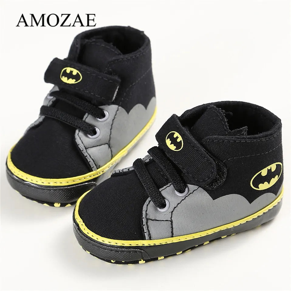 2023 Baby Boys Fashion Sneakers Print Cartoon Pattern Soft Sole First Walkers Infant Toddler Indoor Shoes For 0-18M