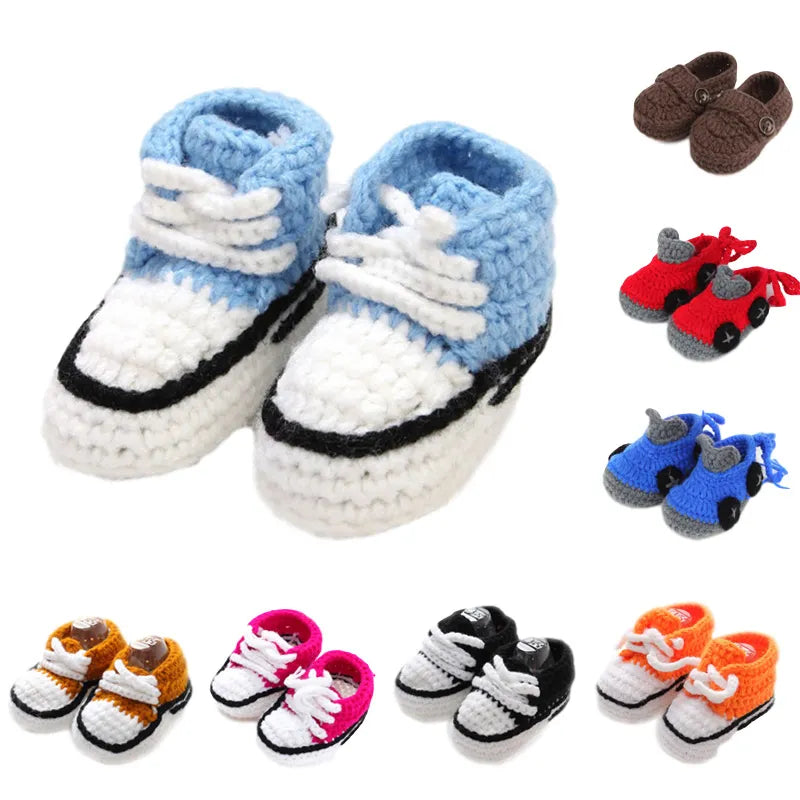 Adorable Knitting Baby Shoes Multi Color Infant Crib Shoes Newborn Prewalker Handmade Baby Girl Boy Slippers