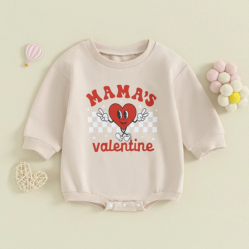 2023-09-22 Lioraitiin 0-18M Newborn Baby Boys Girls Valentines Day Romper Cotton Long Sleeve Heart Print Baby Jumpsuits Clothes